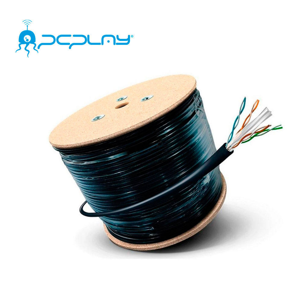 Cable Utp Cat5 Exterior Bobina 85% Cobre 8 Conductores 0.5Mm Cca.Grosor Cable 5.1Mm Pvc 24 Awg 305Mt